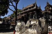 Myanmar - Mandalay, Shwenandaw Kyaung (the Golden Palace) a wonderful example of the Burmese unique teak architecture and wood-carving art. 